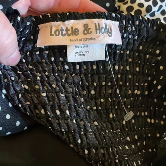 NWOT Lottie & Holly Polka Dot Mini Dress Black and Cream Size Medium - Picture 8 of 9